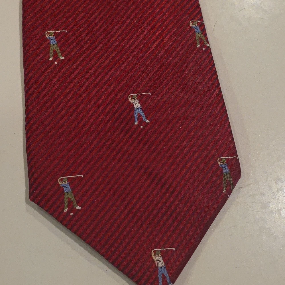 Pair of Men's‎ Golf Themed Silk Polyester Neck Ties
